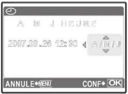 OLYMPUS FE220 - A propos de l'écran de réglage de la date et de l'heure - 8