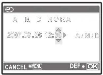 OLYMPUS FE220 - Acerca do ecrã de acerto da data e da hora - 9
