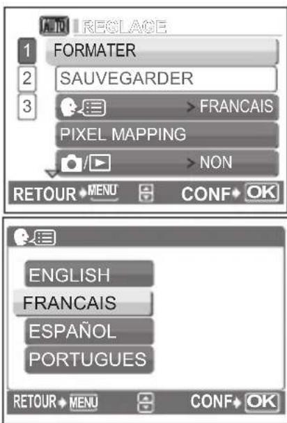 OLYMPUS FE220 - Sélection d'une langue - 5