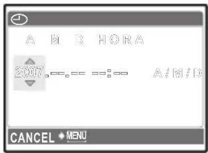 OLYMPUS FE220 - Acerca do ecrã de acerto da data e da hora - 5