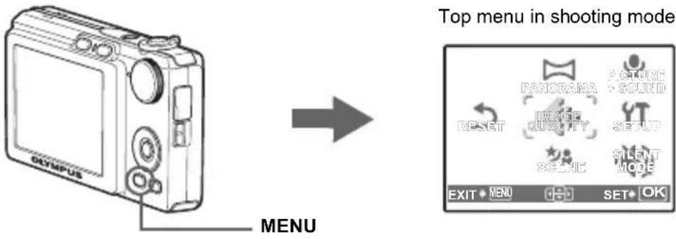 OLYMPUS FE220 - Top Menu - 1