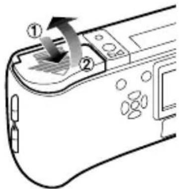 OLYMPUS Camedia C1 Zoom - Einlegen der Batterie - 1