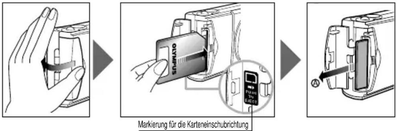 OLYMPUS Camedia C1 Zoom - Einlegen der Speicherkarte (SmartMedia) - 1