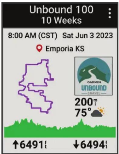 GARMIN Edge 540 - Calendrier des courses et événement principal - 1