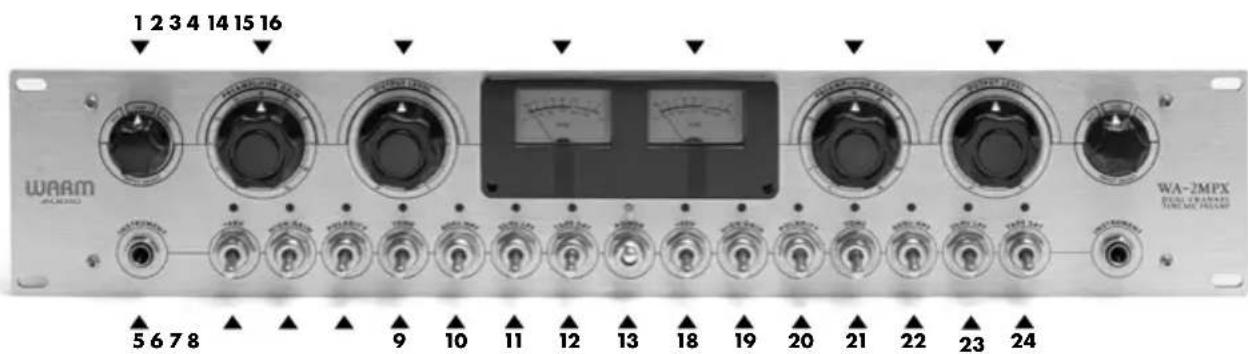 Warm Audio WAMPX - TECHNISCHE DATEN DES WA-2MPX - VORDERSEITE &amp; RÜCKSEITE [ZWEIKANAL] - 1