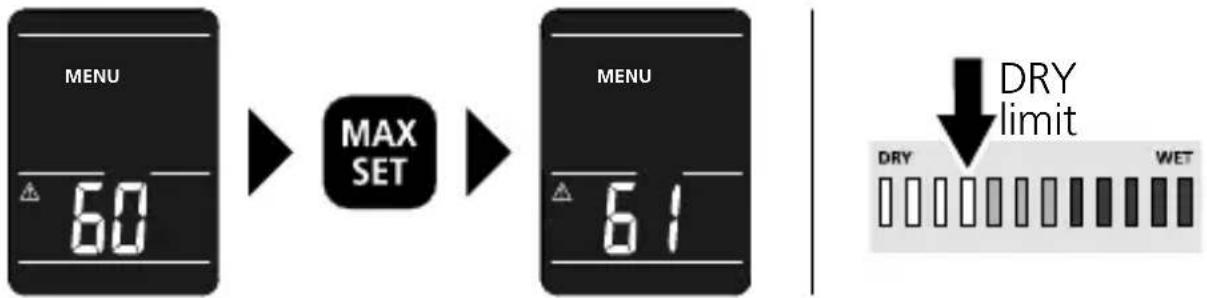 Laserliner MultiWetFinder Plus - Réglage de la valeur seuil sec - 1