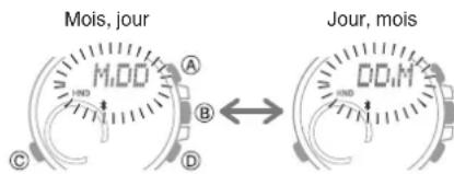 CASIO Edifice BCE20 - Modification du format d'affichage de la date - 3