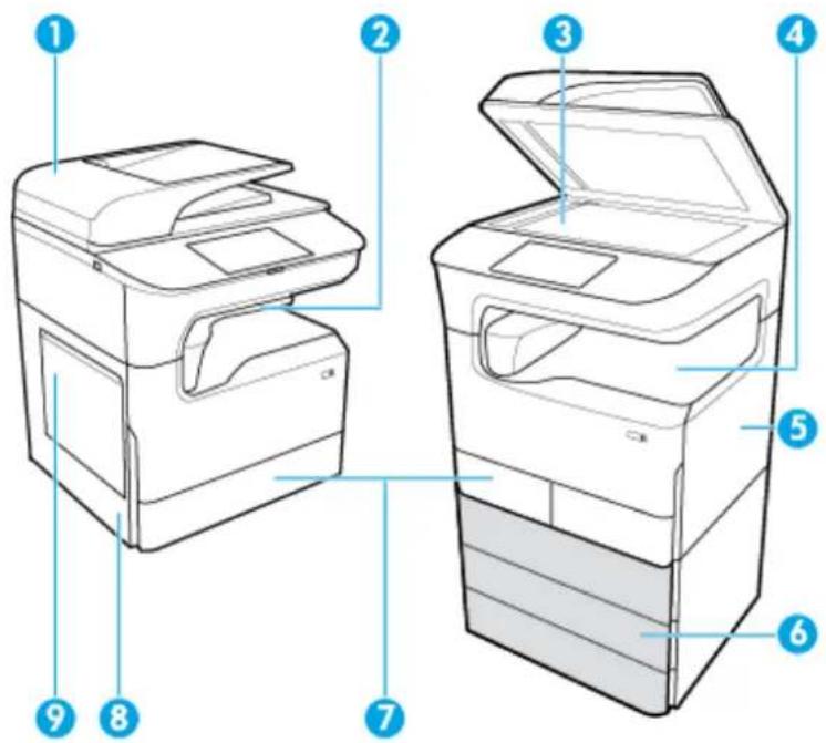 HP PageWide Managed MFP P77740 - 紙詰まりの場所 - 1