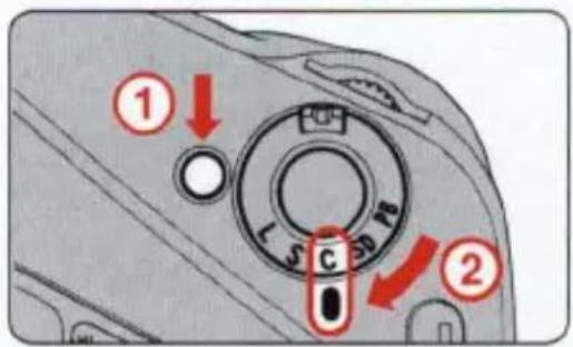 NIKON E2N - Pour choisir le mode de prévisualisation, tournez le sélecteur multi-fonction en appuyant sur les boutons MODE et système de mesure. - 1