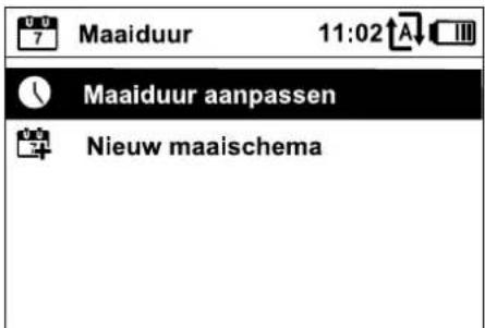 Maaiduur 11:02 A Maaiduur aanpassen Nieuw maaischema