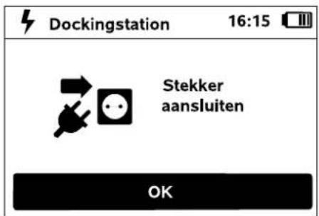 Dockingstation 16:15 Stekker aansluiten OK