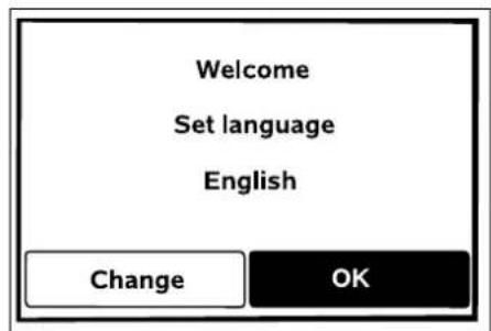 Welcome Set language English Change OK