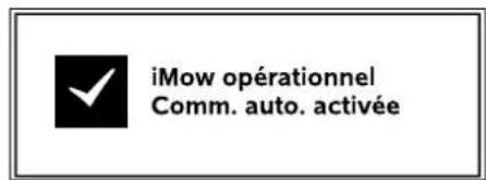 iMow opérationnel Comm. auto. activée