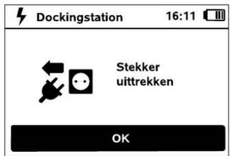 Dockingstation 16:11 Stekker uittrekken OK