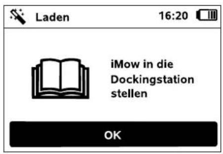 Laden 16:20 iMow in die Dockingstation stellen OK