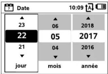 Date 10:09 ↑A ↓ ▲ 23 22 21 jour ▲ 06 05 04 mois ▲ 2018 2017 2016 année
