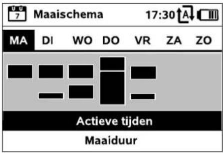 Maaischema 17:30 MA DI WO DO VR ZA ZO Actieve tijden Maaiduur