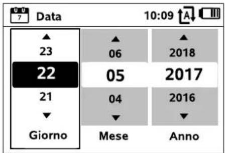 Data 10:09 7 ▲ 23 22 21 Giorno ▲ 06 05 04 Mese ▲ 2018 2017 2016 Anno