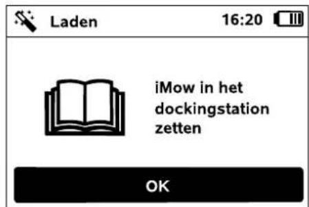 Laden 16:20 iMow in het dockingstation zetten OK