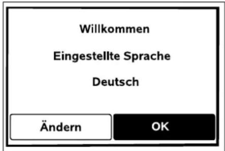 Willkommen Eingestellte Sprache Deutsch Ändern OK