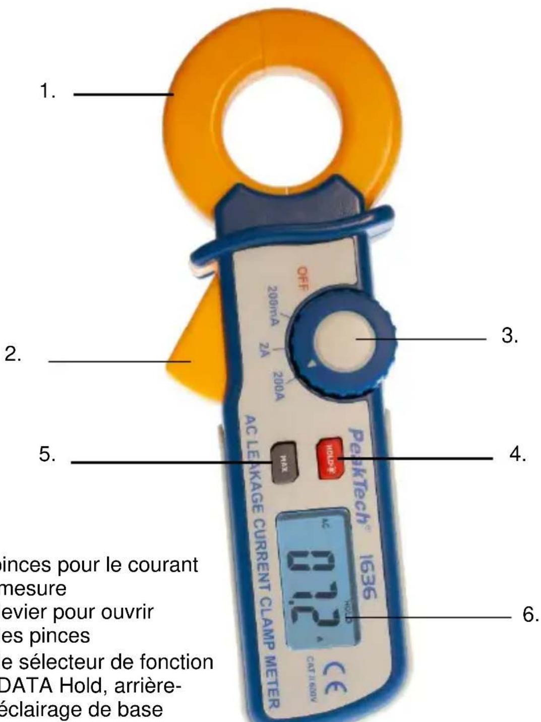 PeakTech 1636 - les éléments de fonctionnement - 1