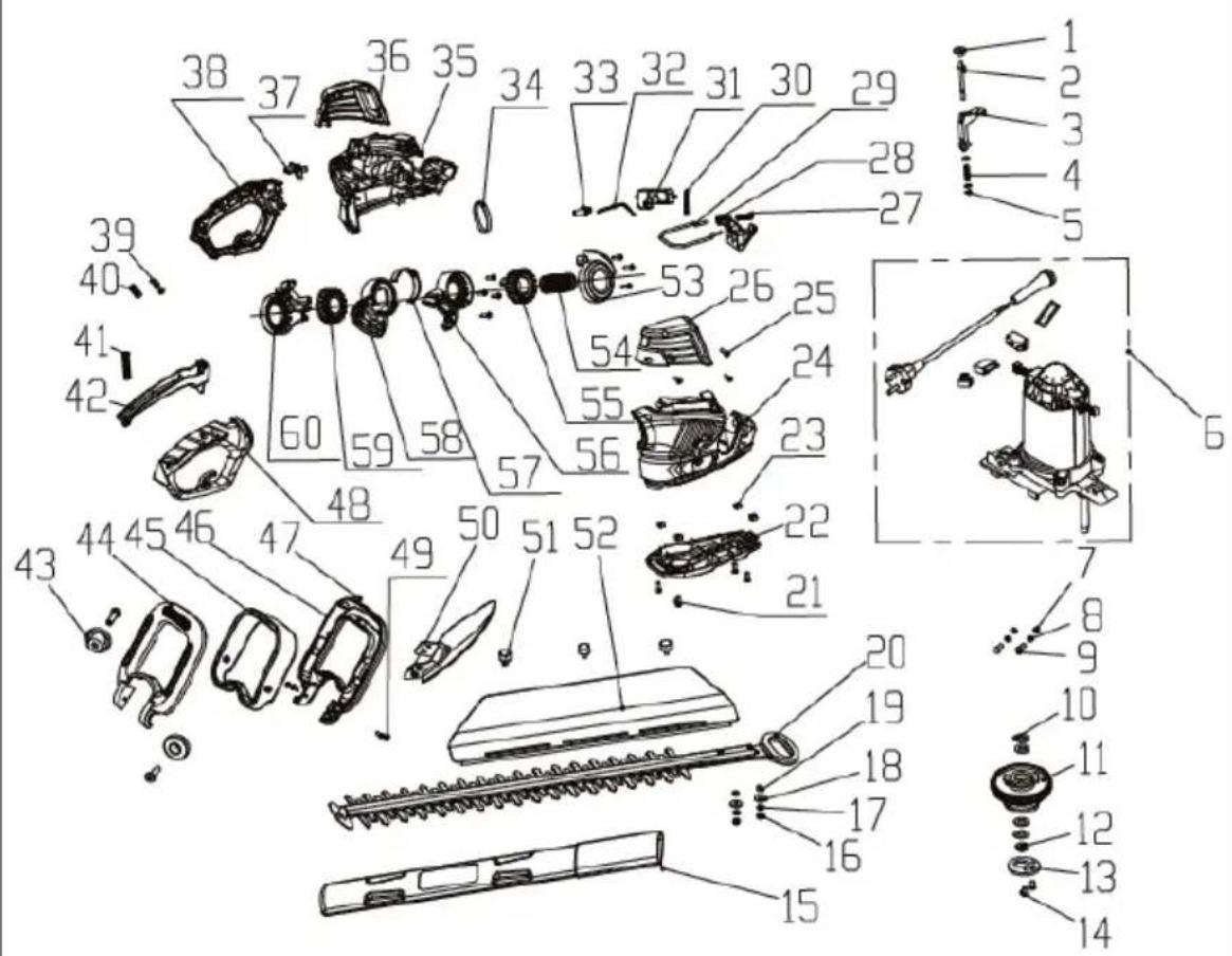 Deltafox DGEHT 6860 3D - Explosionszeichnung • Explosietekening • Vista esplosa Rysunek samorozwijający • Vue éclatée • Trimatis vaizdas Exploded Drawing • Rozvinutý výkres • Plano de explosión Výkres náhradných dielov - 1