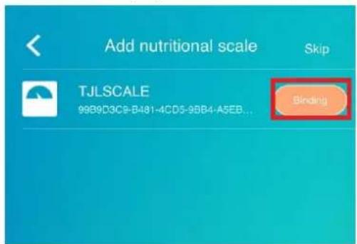 Add nutritional scale Skip TJLSCALE 99B9D3C9-B481-4CD5-95B4-A5EB... Binding
