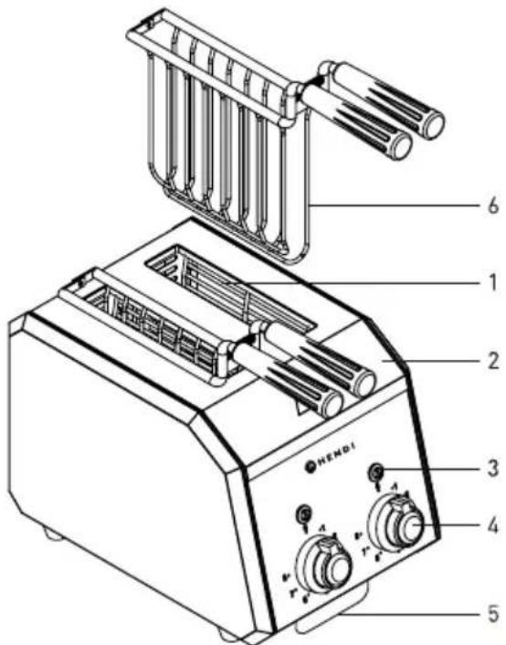Hendi 262214 - Belangrijkste onderdelen van het apparatus - 1