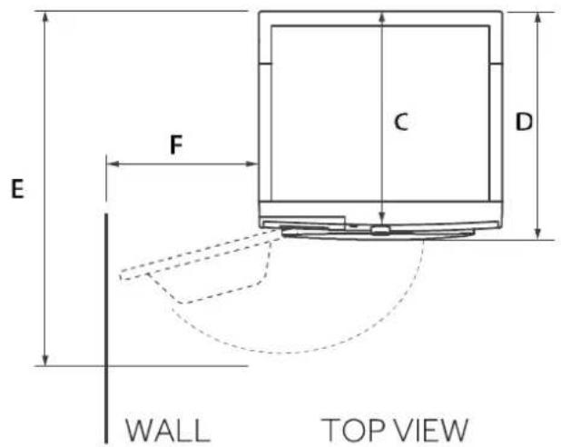 E F C D WALL TOP VIEW