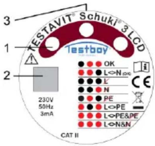 Testboy Testavit Schuki 3 LCD - Elementos de manejo y visualización - 1