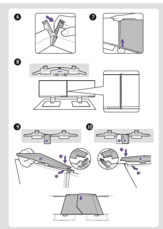 Technical diagram illustrating the step-by-step installation of a mechanical clamp or bracket assembly, with numbered instructions and component illustrations.