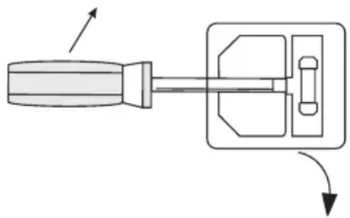 Diagram of a screwdriver and its internal mechanism with directional arrows indicating motion (no text or symbols)