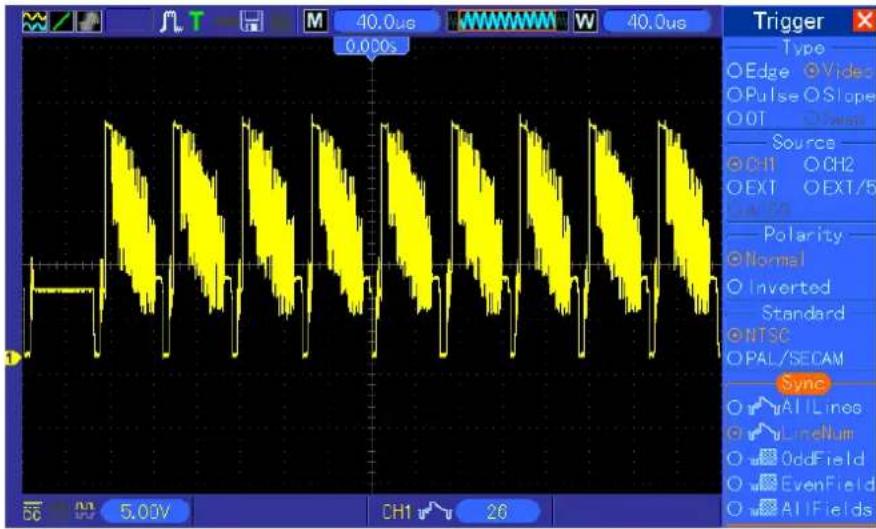 VOLTCRAFT DSO1102D - Déclenchement sur lignes vidéo - 1