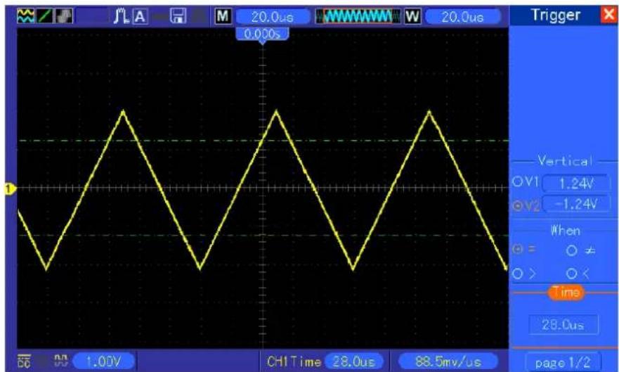 VOLTCRAFT DSO1102D - Exemple 8: Utiliser un déclenchement sur pente pour capturer un signal de pente particulier - 1