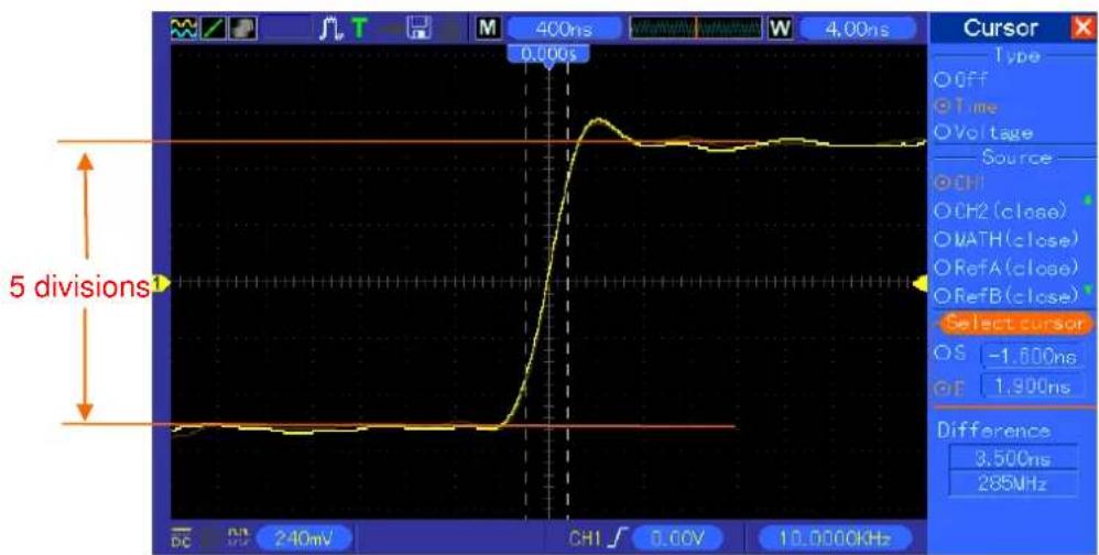 VOLTCRAFT DSO1102D - Mesurer le temps de montée de l'impulsion - 1