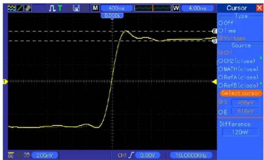 VOLTCRAFT DSO1102D - Mesurer la durée d'anneau (convertible en Fréquence) et l'Amplitude du front de montée de l'impulsion - 2