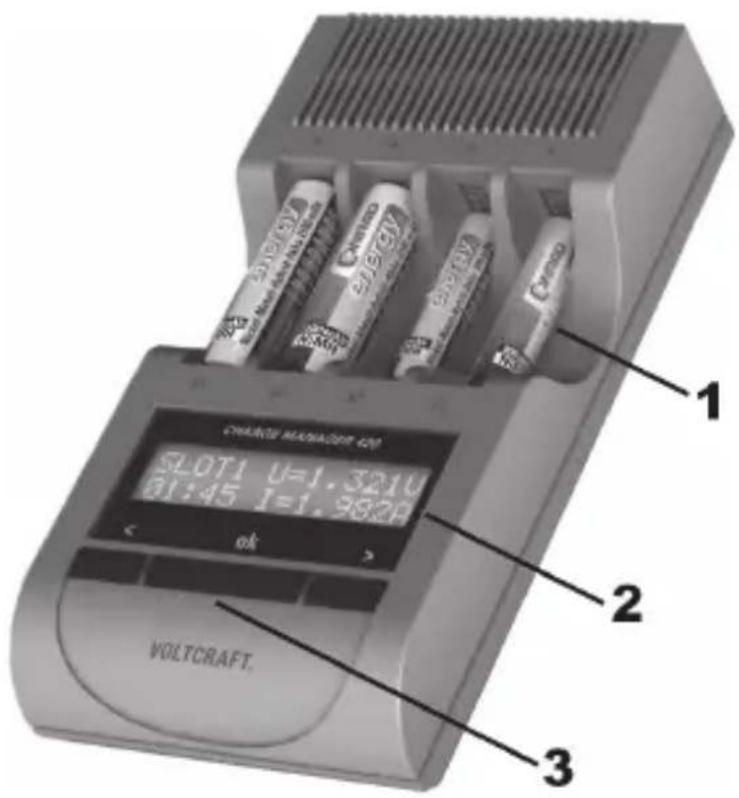 VOLTCRAFT Charge Manager 420 - ANZEIGE UND BEDIENELEMENTE - 1