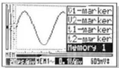 U1-marker U2-marker t1-marker t2-marker Memory 1 2025/20 NEM1~ 0.1V/div 60mV±