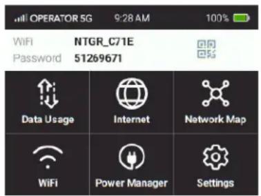 NETGEAR Nighthawk M6 Pro MR6550 - Pour spécier les paramètres WiFi à partir de Nighthawk M6 : - 1