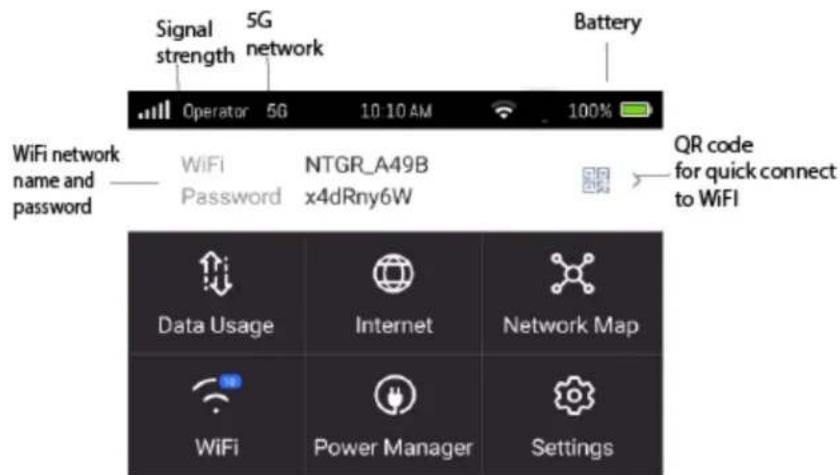 NETGEAR Nighthawk M6 Pro MR6550 - Ecran d'accueil - 1
