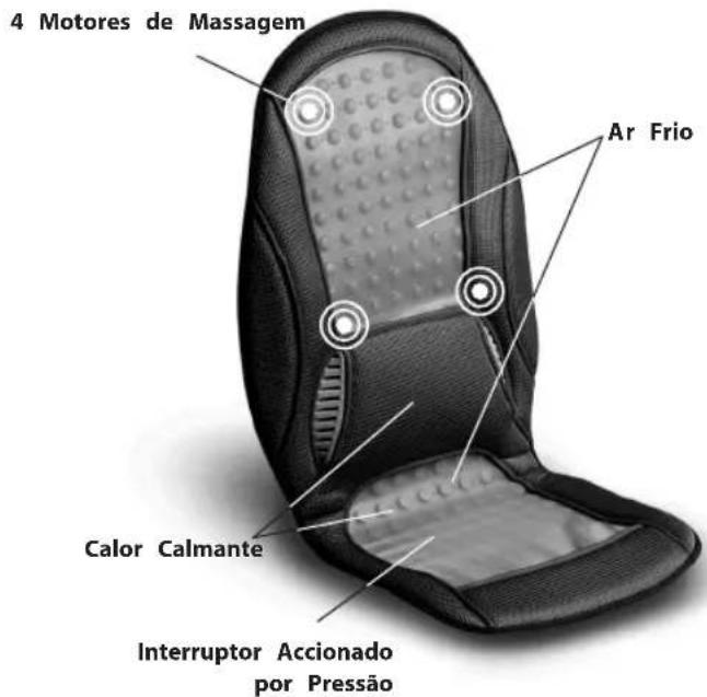 4 Motores de Massagem Ar Frio Calor Calmante Interruptor Accionado por Pressão