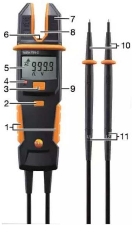 Testo 755 - Дисплей и элементы управления - 1