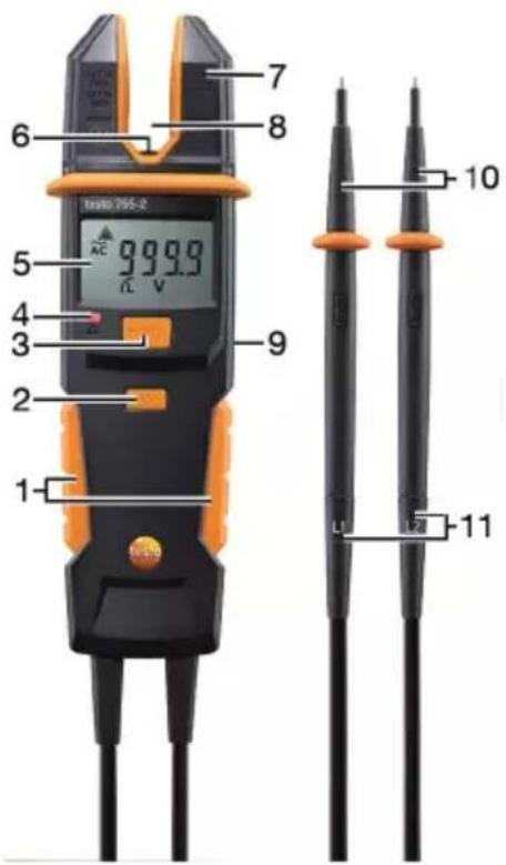 Testo 755 - 显示和操作元件 - 1