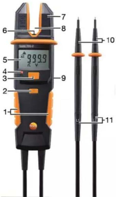 Testo 755 - Elementi di visualizzazione e di comando - 1
