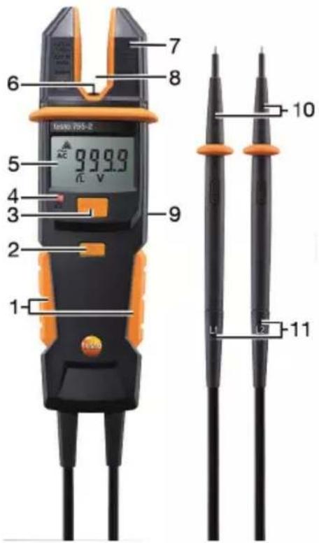 Testo 755 - Elementos de visualización y control - 1