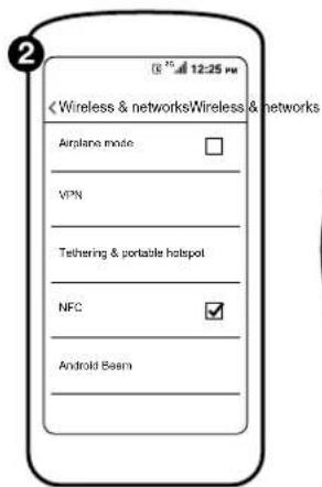 2 © 12:25 PM Wireless & networksWireless & networks Airplane mode VPN Tethering & portable hotspot NFC Android Basin