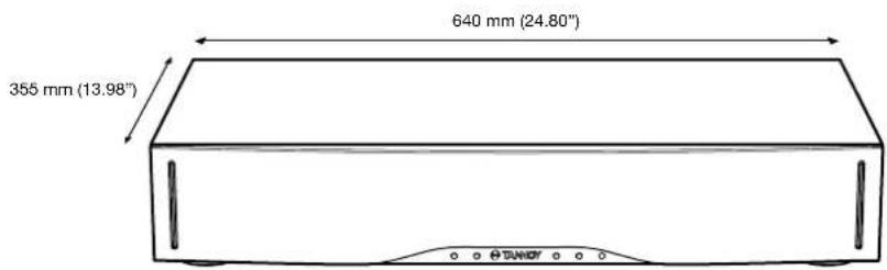 640 mm (24.80") 355 mm (13.98"