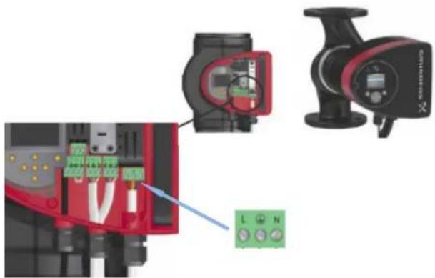 Diagram showing a digital pressure pump connected to a red circuit board with labeled ports and indicator lights.