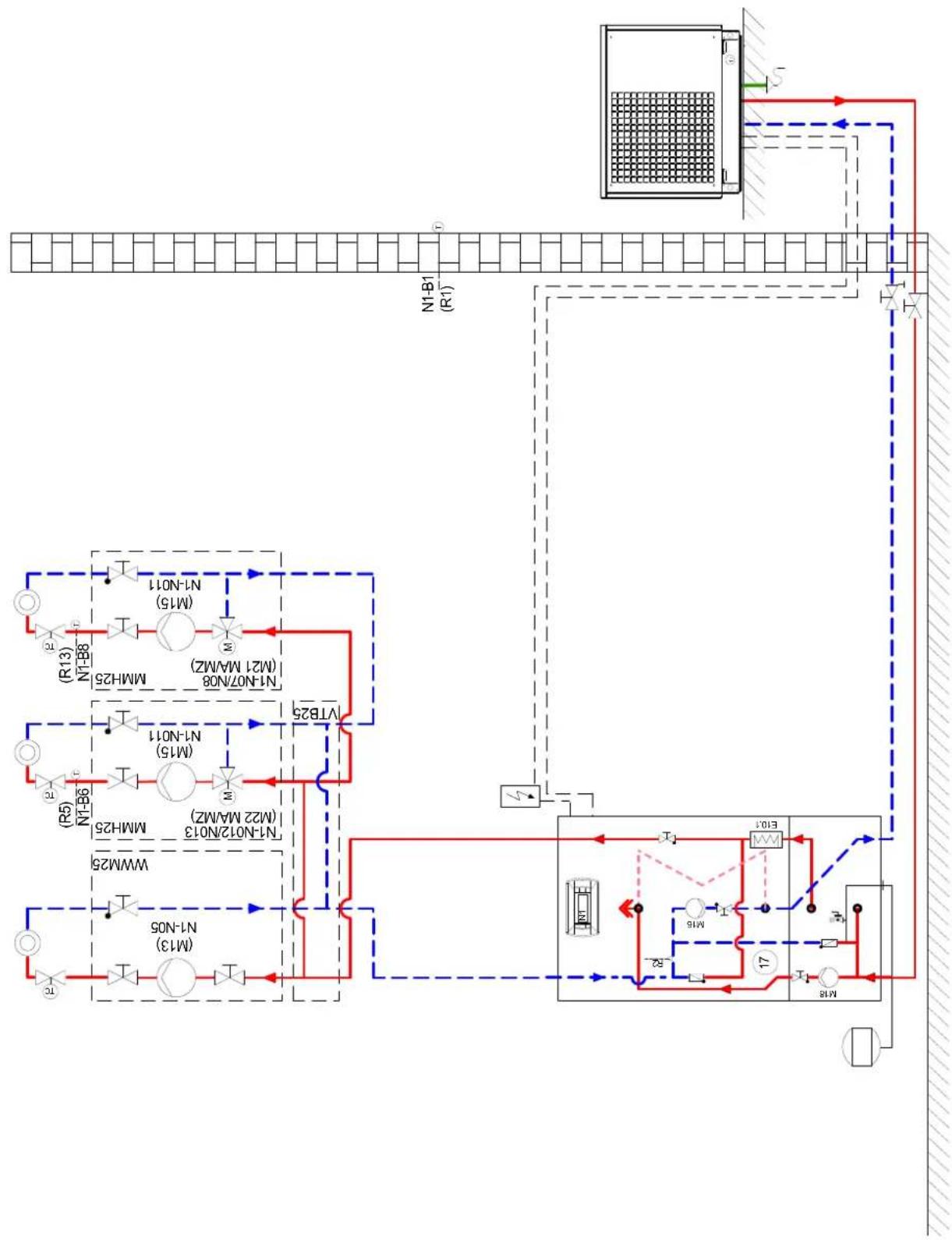 DIMPLEX HPL 6STURW - Monoenergetische Wärmepumpenheizungsanlage mit einem Heizkreis, Puffer- und Warmwasserspeicher / Mono energy heat pump heating system with one heating circuit, buffer tank and hot water cylinder / Installation de chauffage par pompe à chaleur mono-énergétique avec un circuit de chauffage, ballons tampon et d'eau chaude sanitaire - 3