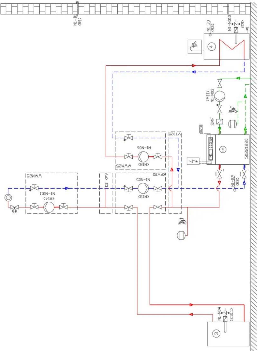 DIMPLEX SI 10MER - Hydraulic Einbindungsschema / Hydraulic integration diagram / - 1